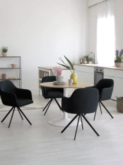 Silla Giratoria Con Reposabrazos Tapizada Lola