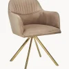 Silla Giratoria Con Reposabrazos De Terciopelo Lola