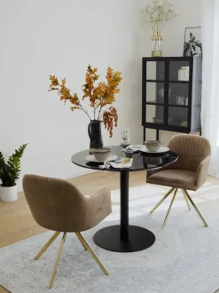 Silla Giratoria Con Reposabrazos De Terciopelo Lola