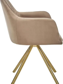 Silla Giratoria Con Reposabrazos De Terciopelo Lola