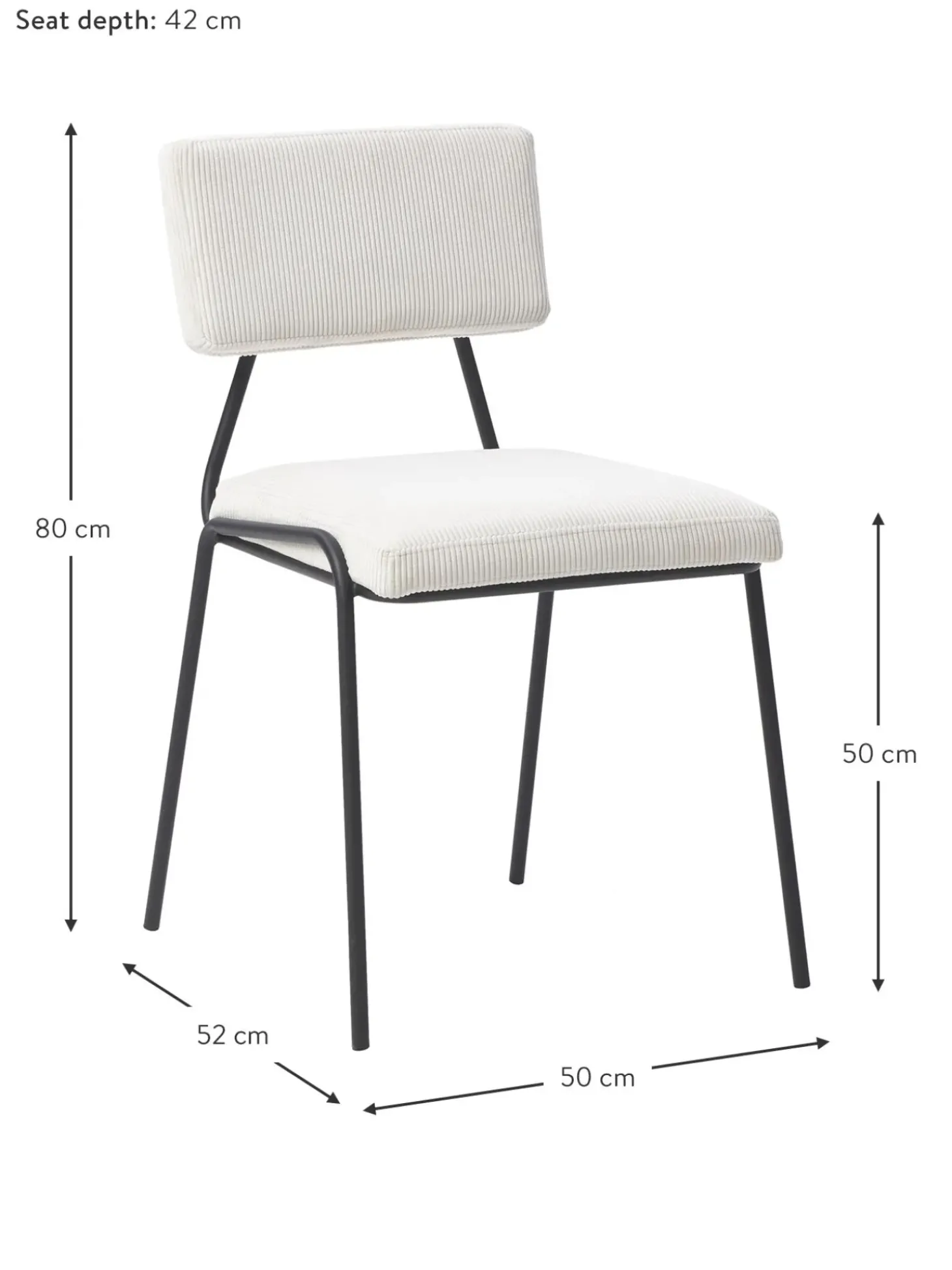 Silla Tapizada En Pana Mats, 2 Uds.