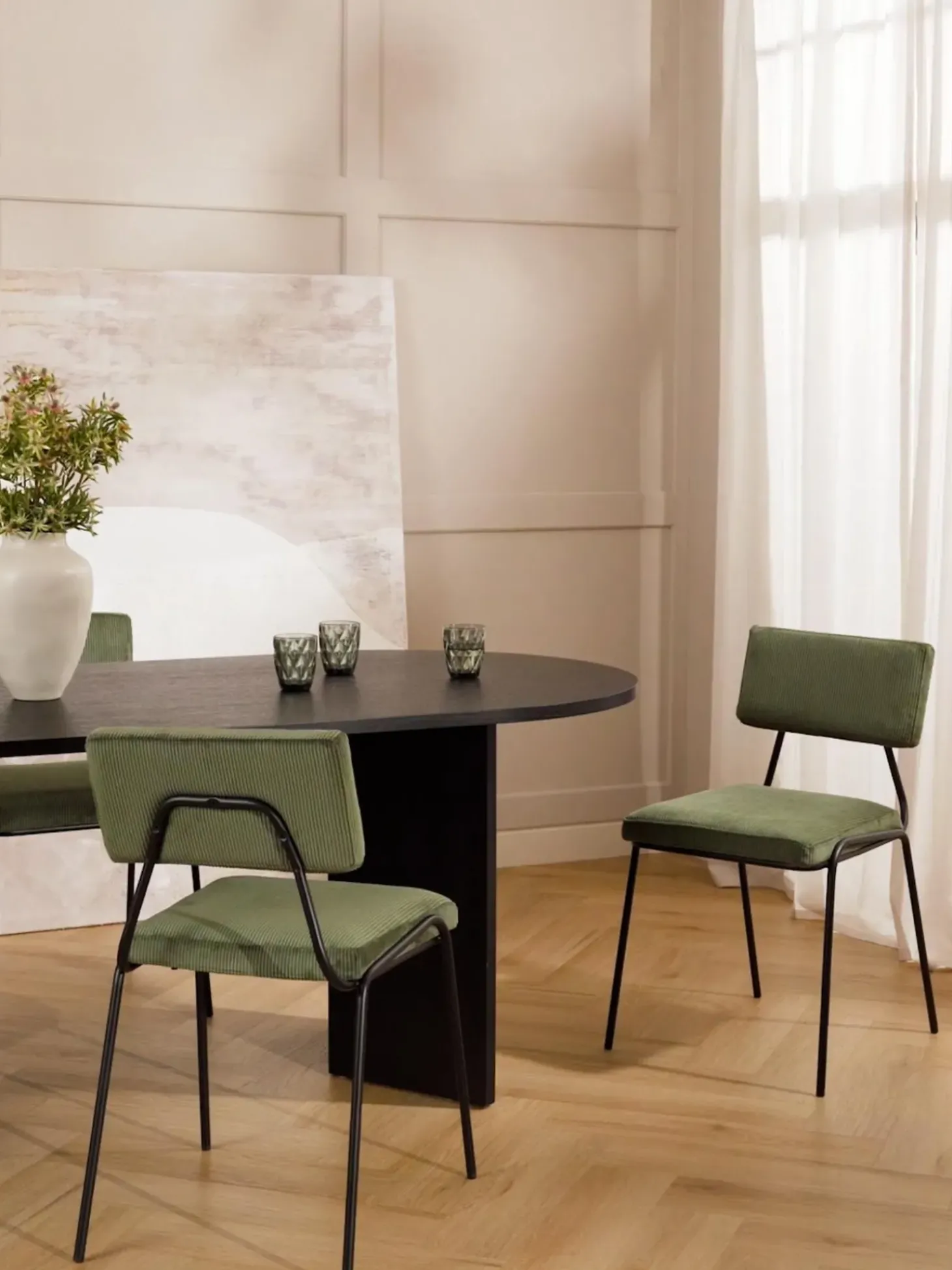 Silla Tapizada En Pana Mats, 2 Uds.