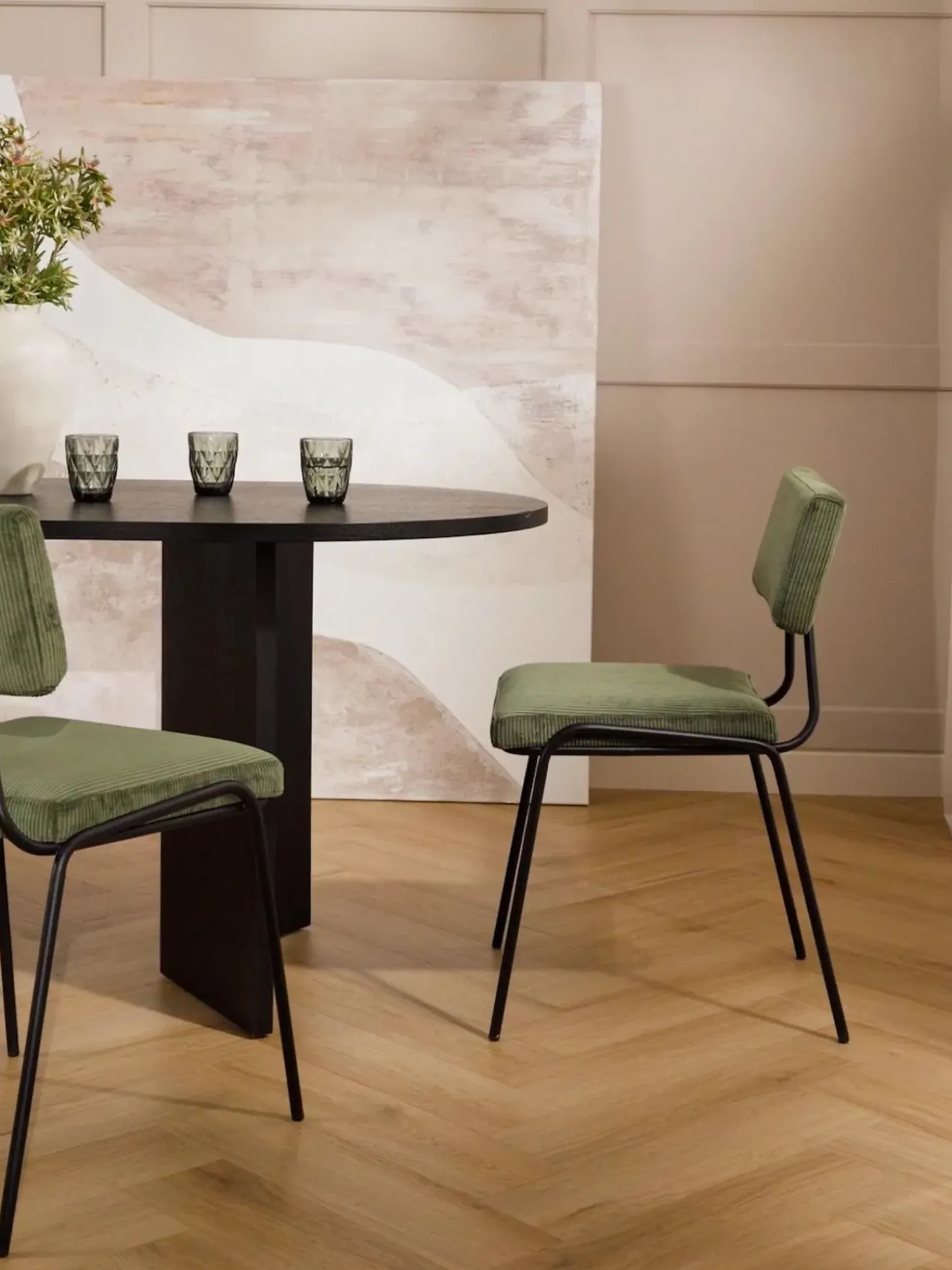 Silla Tapizada En Pana Mats, 2 Uds.