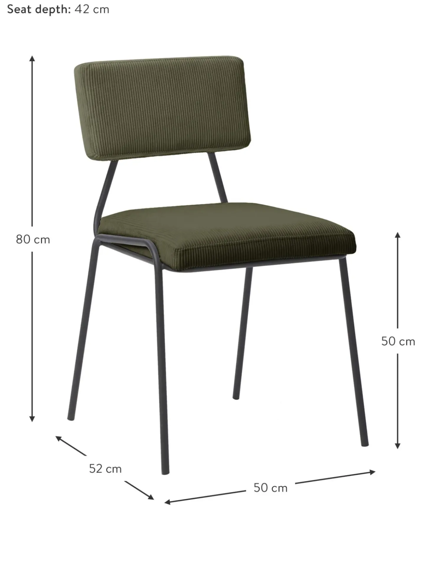 Silla Tapizada En Pana Mats, 2 Uds.