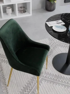 Silla Tapizada En Terciopelo Ava