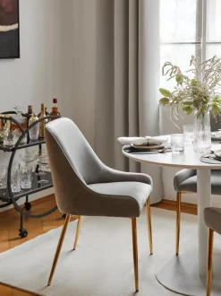 Silla Tapizada En Terciopelo Ava