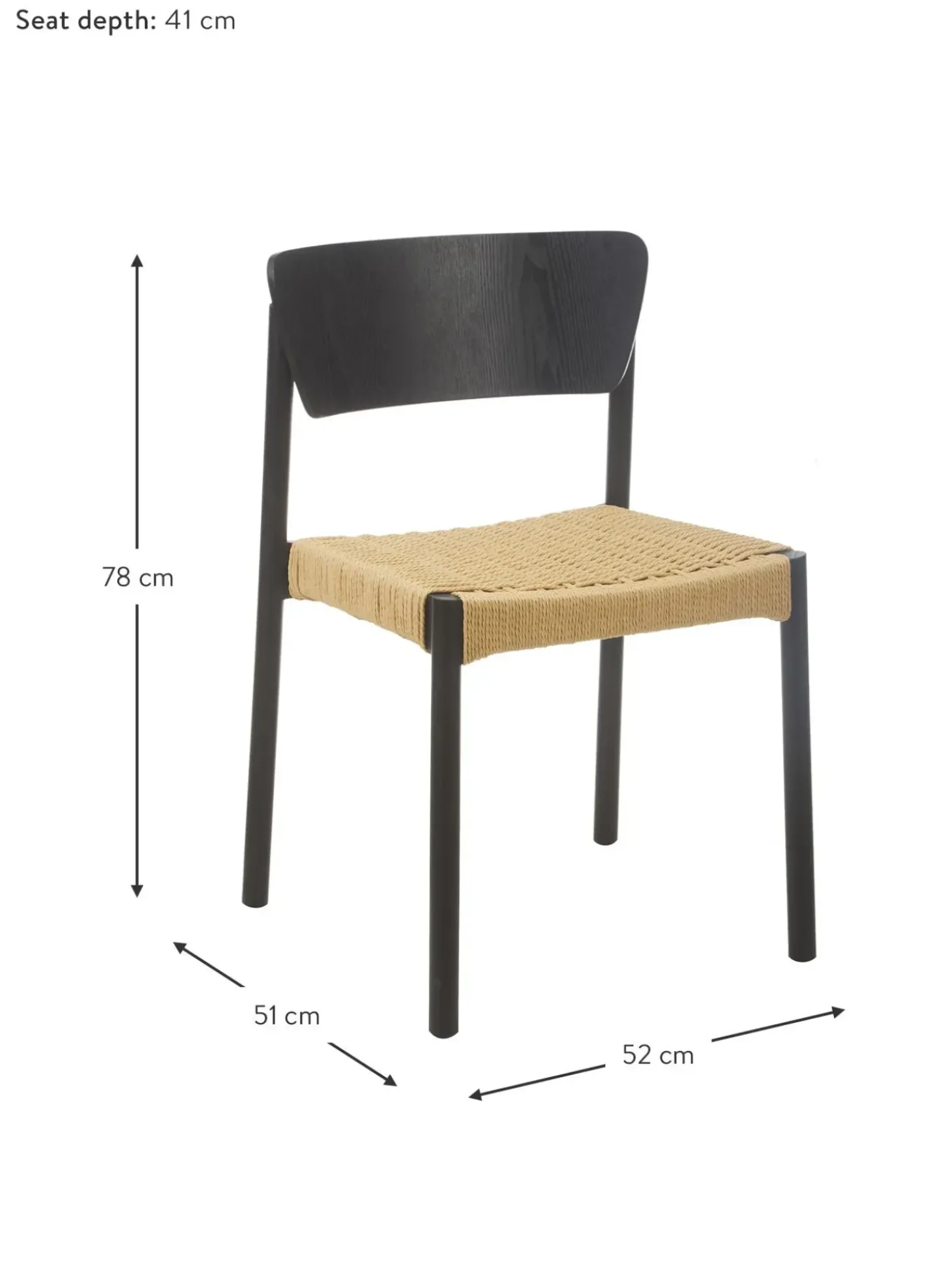 Sillas De Madera Y Ratan Danny, 2 Uds.