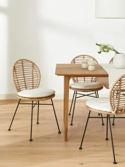 Sillas De Ratan Con Cojin Cordula, 2 Uds.