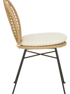 Sillas De Ratan Con Cojin Cordula, 2 Uds.