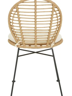 Sillas De Ratan Con Cojin Cordula, 2 Uds.