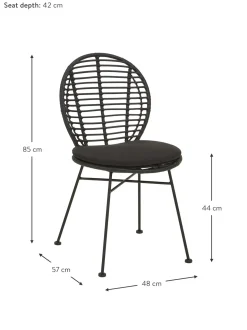 Sillas De Ratan Con Cojin Cordula, 2 Uds.