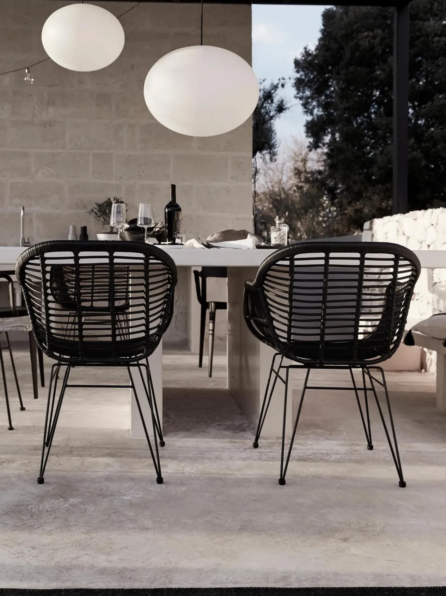 Sillas De Ratan Con Reposabrazos Costa, 2 Uds.