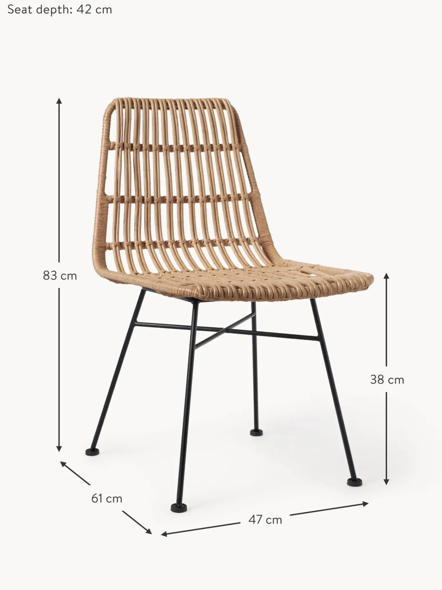 Sillas De Ratan Costa, 2 Uds.