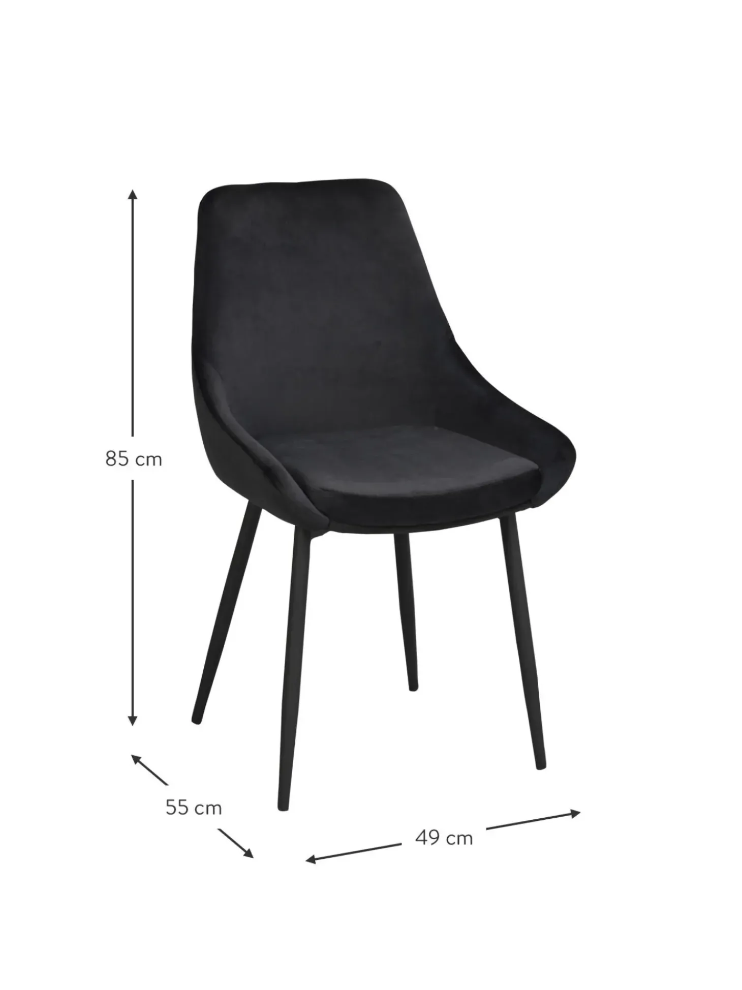 Sillas Tapizadas En Terciopelo Sierra, 2 Uds.