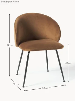 Sillas Tapizadas En Terciopelo Luisa, 2 Uds.