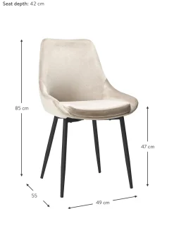 Sillas Tapizadas En Terciopelo Sierra, 2 Uds.