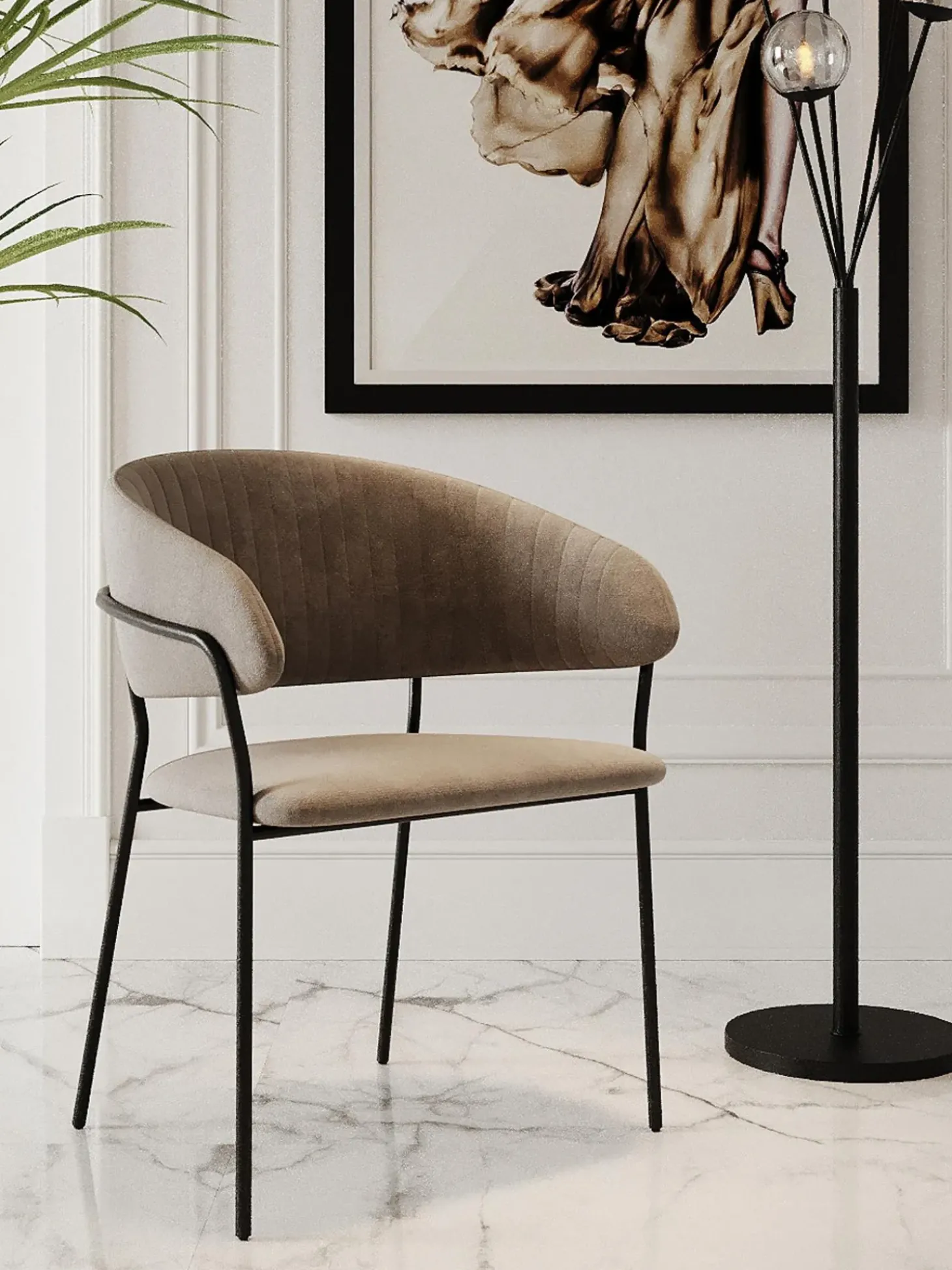 Sillas Tapizadas En Terciopelo Belle, 2 Uds.