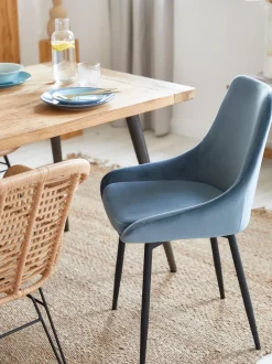 Sillas Tapizadas En Terciopelo Sierra, 2 Uds.