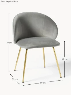 Sillas Tapizadas En Terciopelo Luisa, 2 Uds.