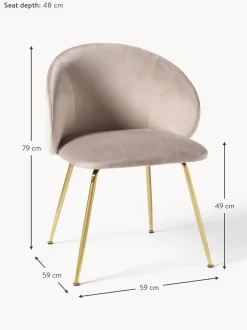 Sillas Tapizadas En Terciopelo Luisa, 2 Uds.