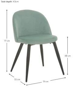 Sillas Tapizadas En Terciopelo Amy, 2 Uds.