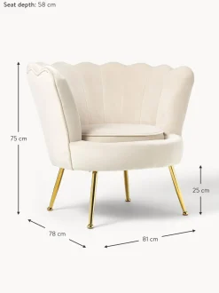 Sillon Coctel De Terciopelo Oyster