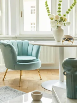 Sillon Coctel De Terciopelo Oyster