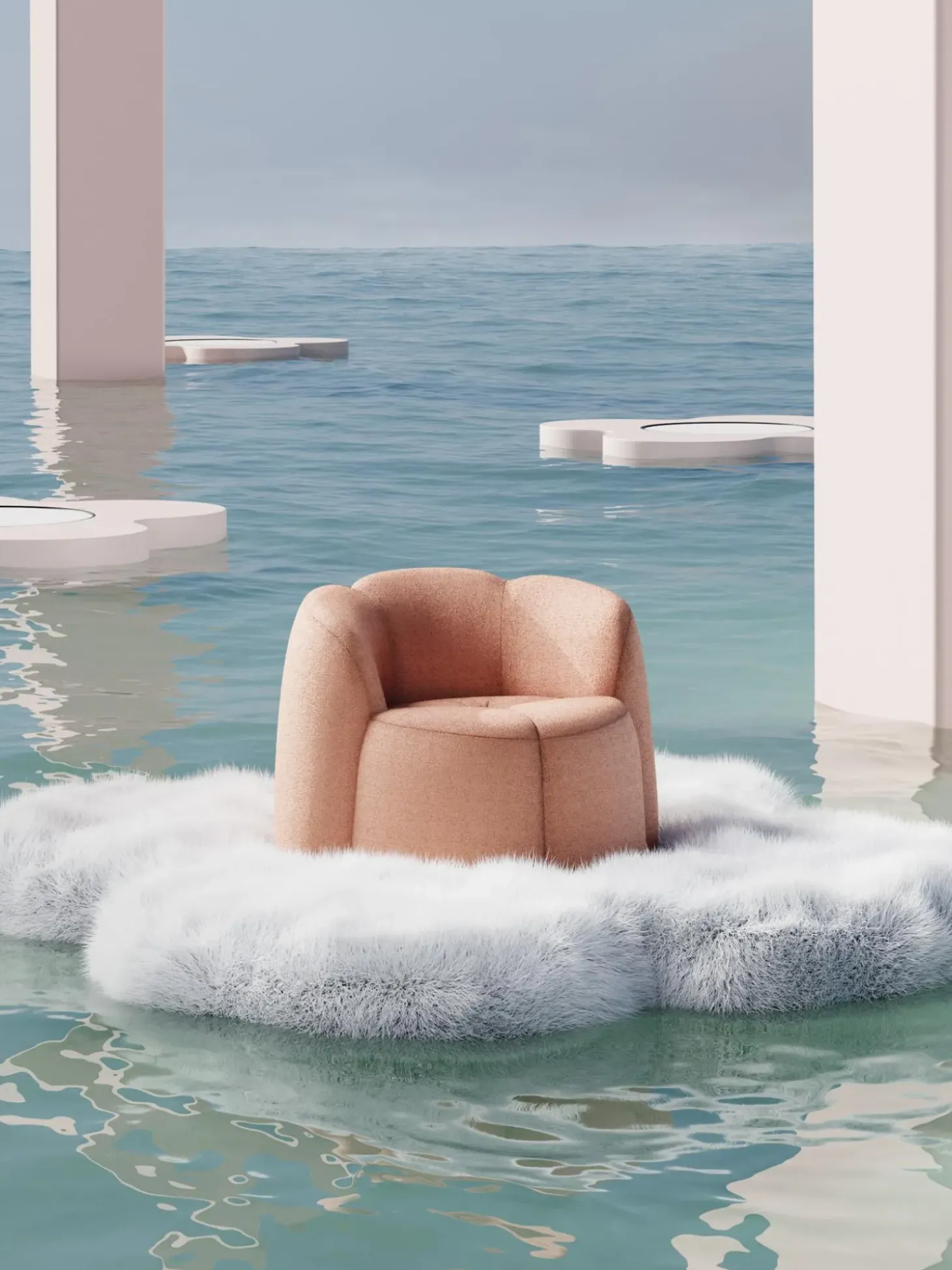 Sillon En Tejido Boucle Fleur