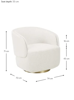 Sillon Giratorio En Tejido Boucle Irene