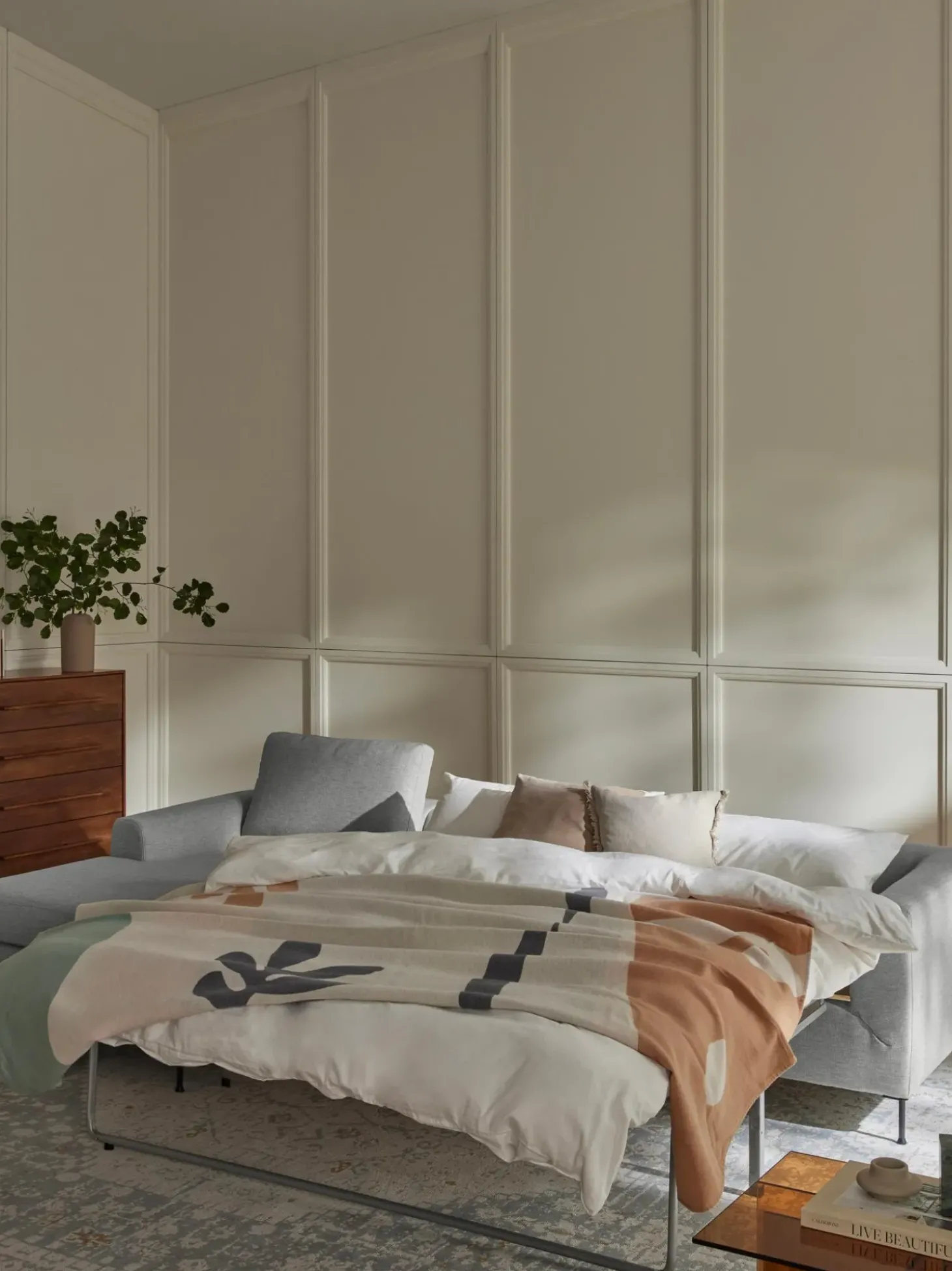 Sofa Cama Cucita (3 Plazas), Con Colchon