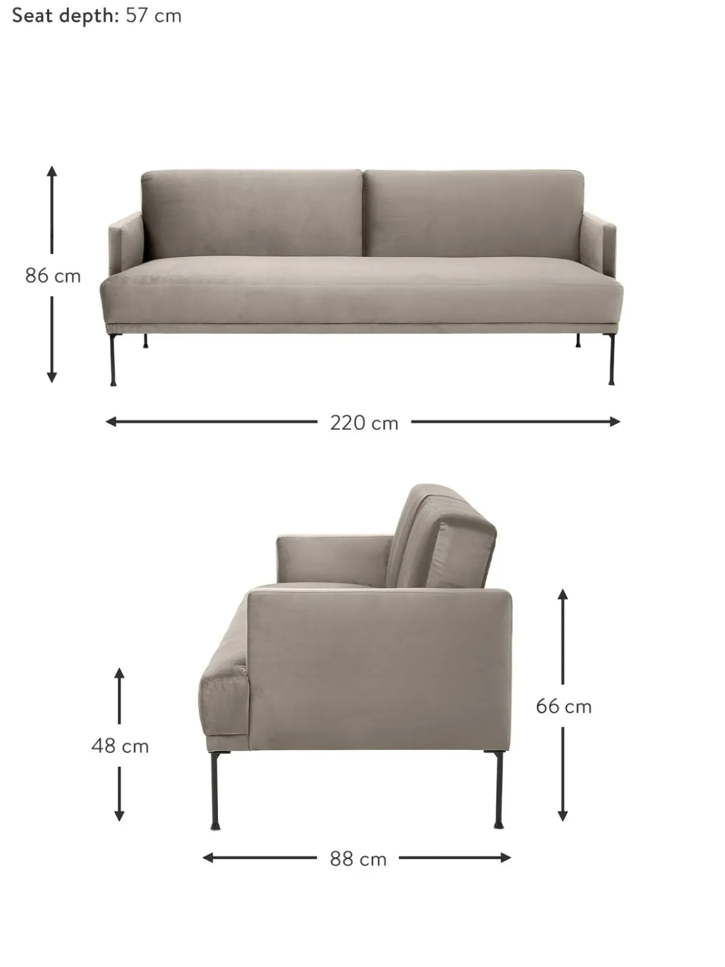 Sofa Cama De Terciopelo Fluente (3 Plazas)