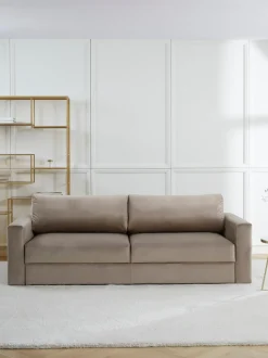 Sofa Cama De Terciopelo Tasha (3 Plazas), Con Espacio De Almacenamiento