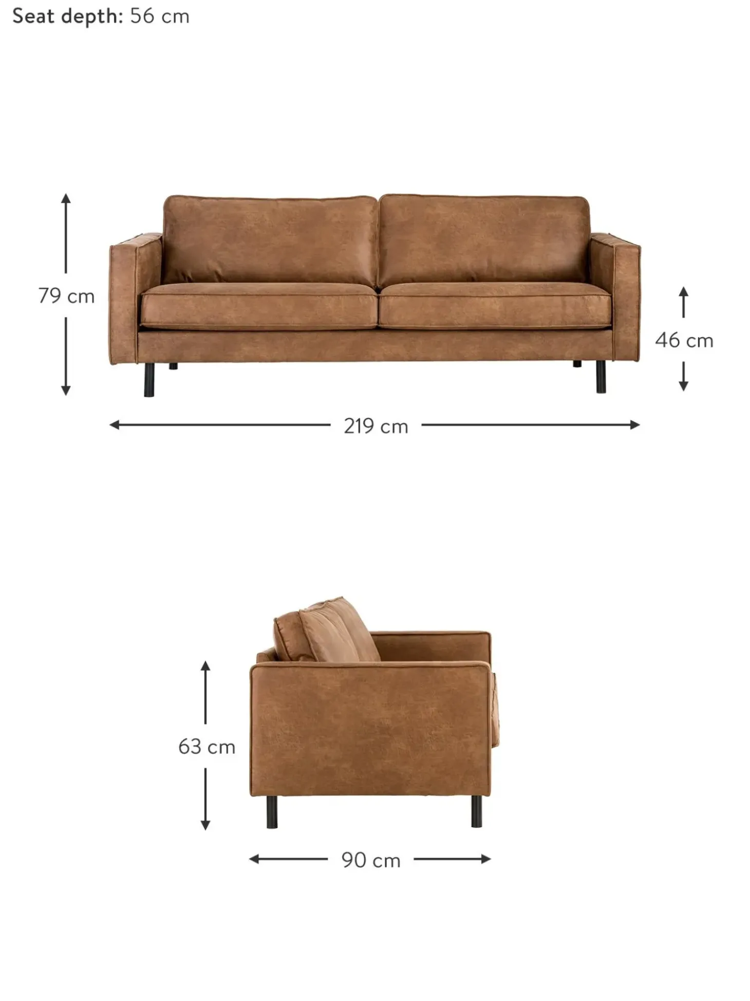 Sofa De Cuero Reciclado Hunter (3 Plazas)