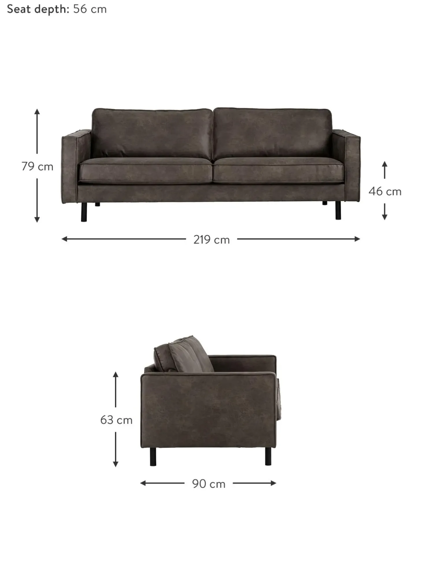 Sofa De Cuero Reciclado Hunter (3 Plazas)