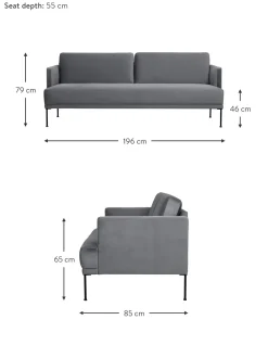 Sofa De Terciopelo Fluente (3 Plazas)