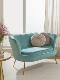 Sofa De Terciopelo Oyster (2 Plazas)