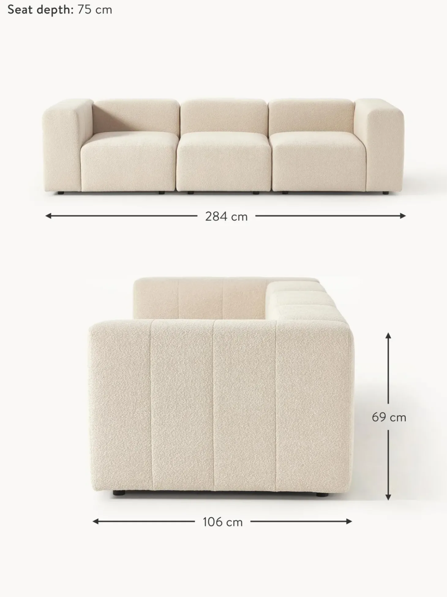 Sofa Modular Boucle Lena (4 Plazas)