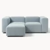 Sofa Modular Boucle Lena (3 Plazas), Con Reposapies