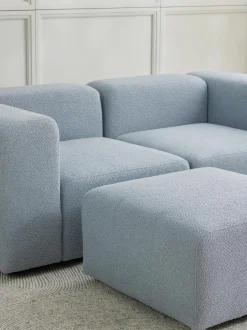 Sofa Modular Boucle Lena (3 Plazas), Con Reposapies