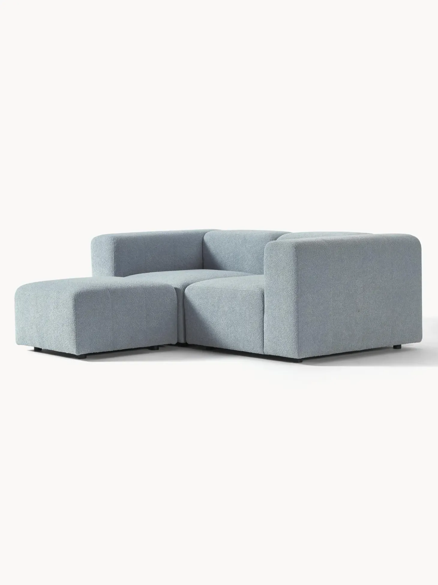 Sofa Modular Boucle Lena (3 Plazas), Con Reposapies
