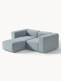 Sofa Modular Boucle Lena (3 Plazas), Con Reposapies