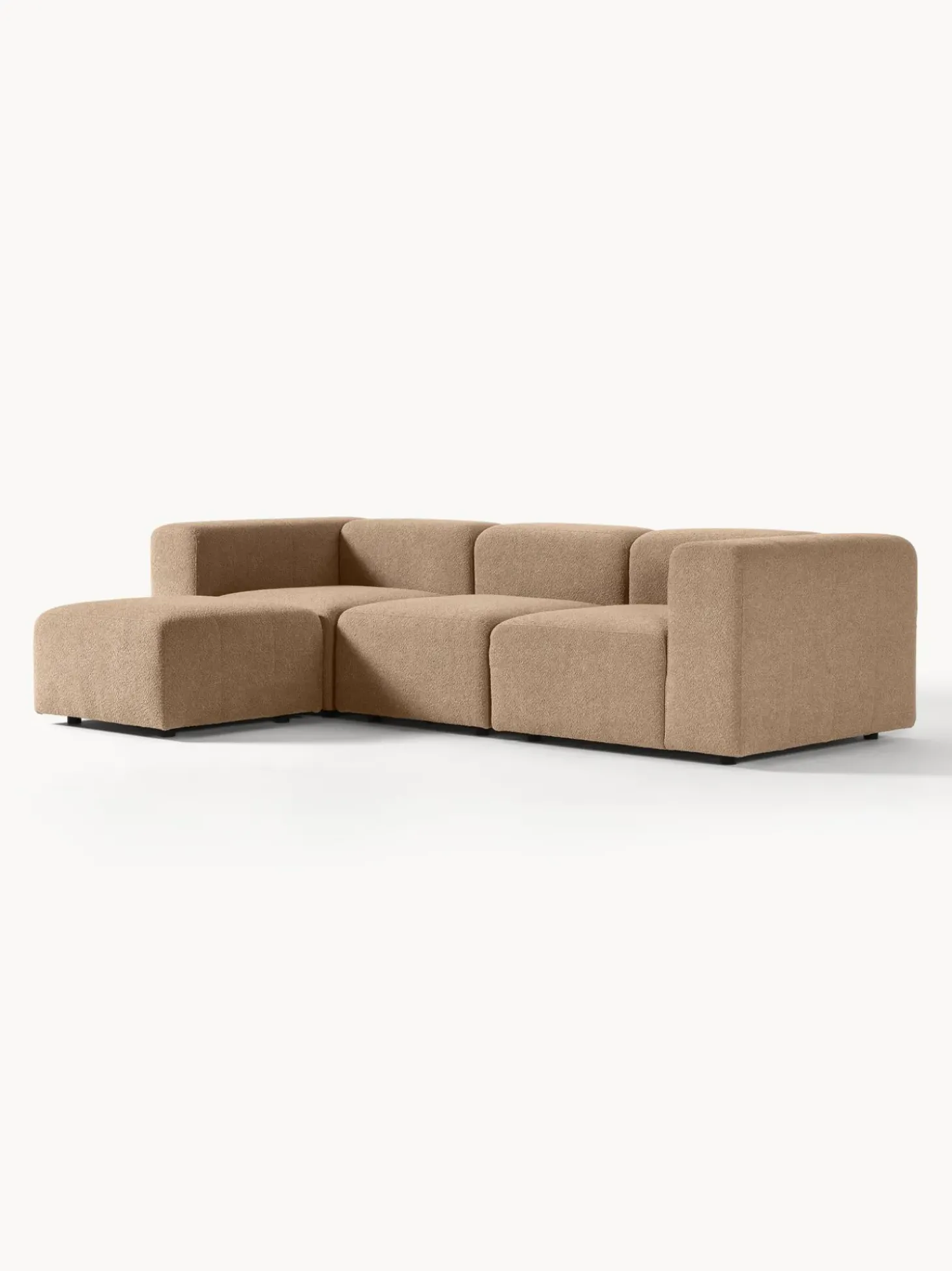 Sofa Modular Boucle Lena (4 Plazas), Con Reposapies