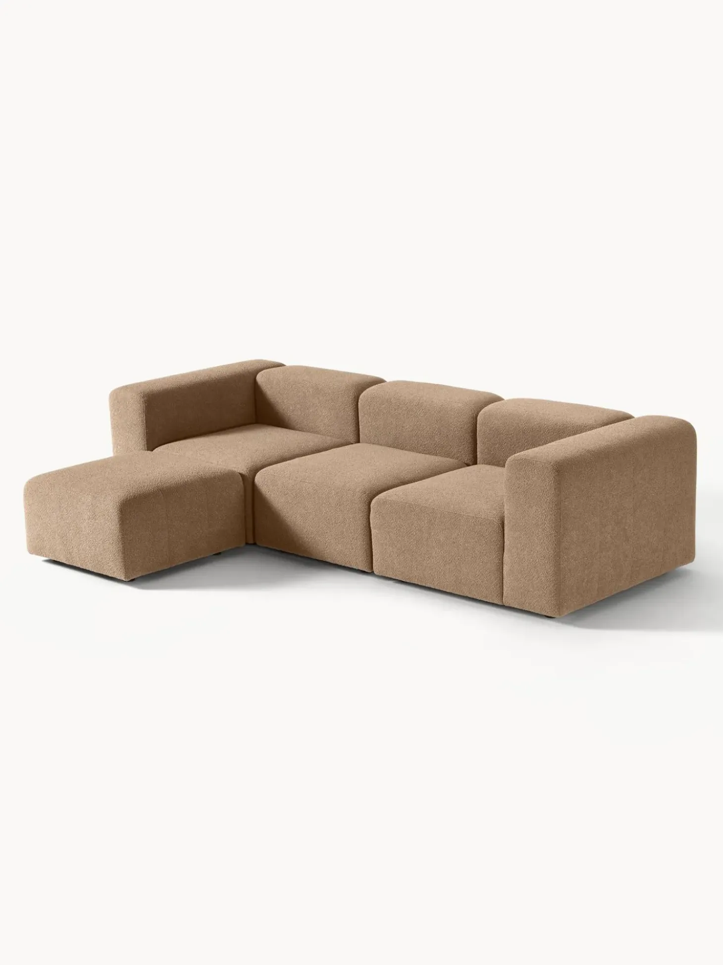 Sofa Modular Boucle Lena (4 Plazas), Con Reposapies