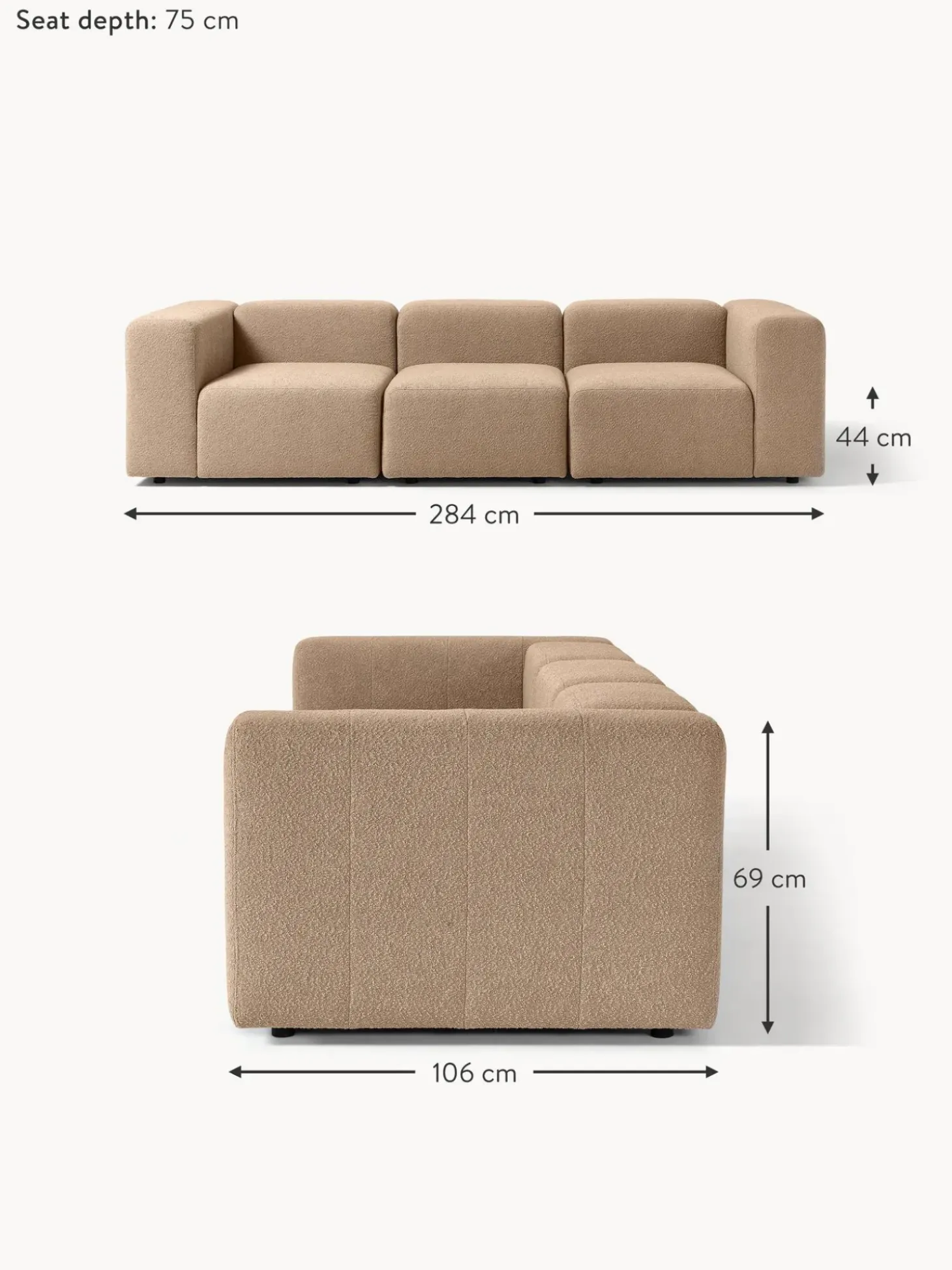 Sofa Modular Boucle Lena (4 Plazas)