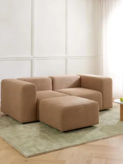 Sofa Modular Boucle Lena (3 Plazas), Con Reposapies