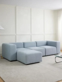 Sofa Modular Boucle Lena (4 Plazas), Con Reposapies