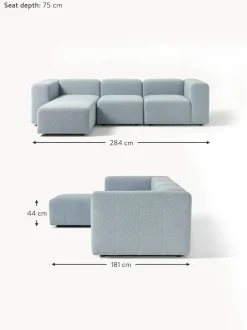 Sofa Modular Boucle Lena (4 Plazas), Con Reposapies