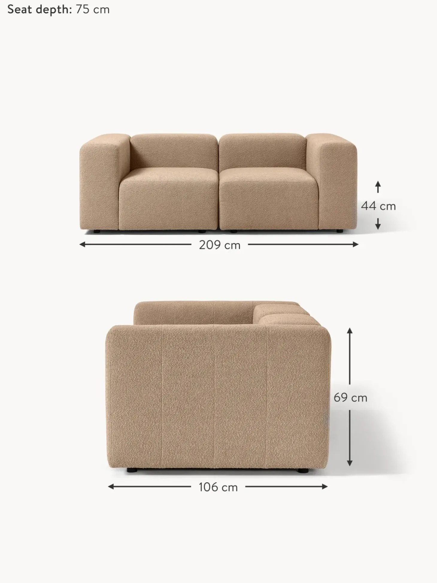 Sofa Modular Boucle Lena (3 Plazas)