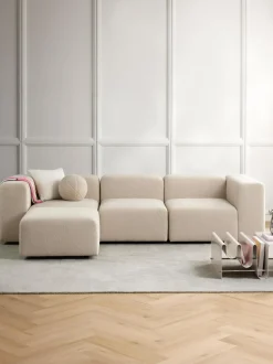 Sofa Modular Boucle Lena (4 Plazas), Con Reposapies