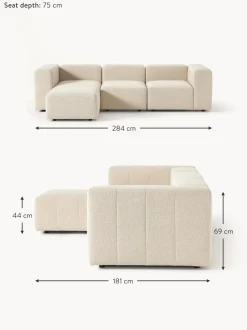 Sofa Modular Boucle Lena (4 Plazas), Con Reposapies